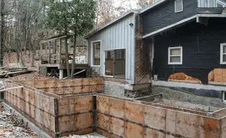 Prepared site with foundation forms for home remodeling and addition project in Orlando, FL
